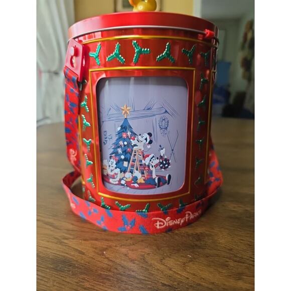 Disney Parks 2022 Holiday Christmas Mickey & Friends Musical Tin Popcorn Bucket - Picture 7 of 16